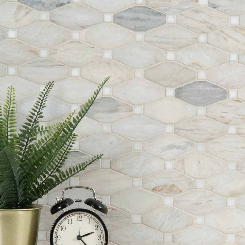 MSI Angora Elongated Octagon Polished Marble Mosaic Tile Perigold